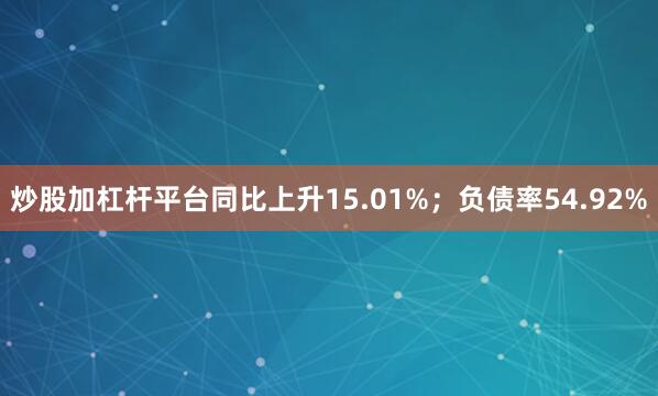 炒股加杠杆平台同比上升15.01%；负债率54.92%